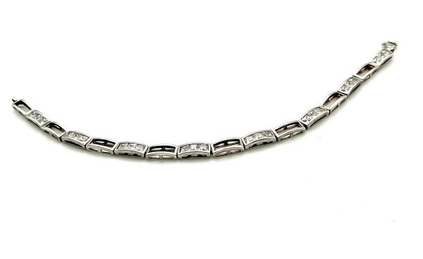 Luxury 925 Sterling Silver CZ Tennis Bracelet, 7”