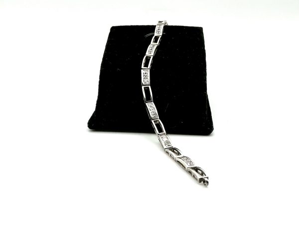 Luxury 925 Sterling Silver CZ Tennis Bracelet, 7” - Image 2