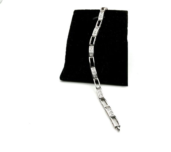 Luxury 925 Sterling Silver CZ Tennis Bracelet, 7” - Image 3