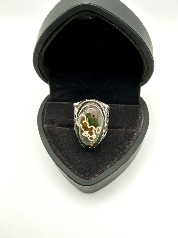 Sterling Silver Ocean Jasper Ring – Size Q, 10. - Image 6