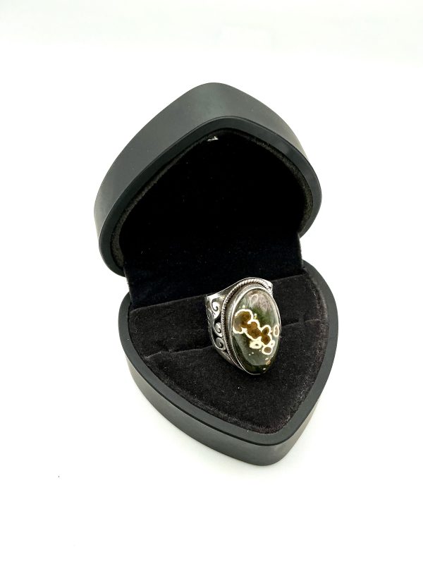 Sterling Silver Ocean Jasper Ring – Size Q, 10.