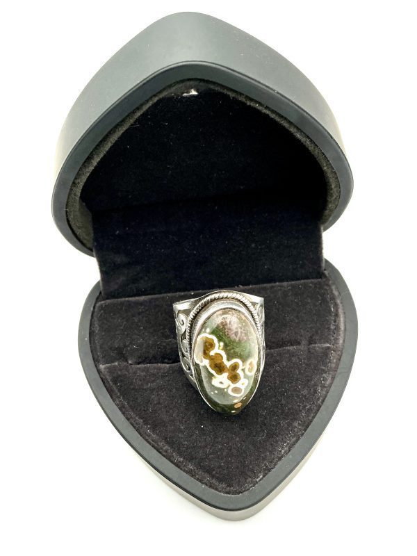 Sterling Silver Ocean Jasper Ring – Size Q, 10. - Image 4