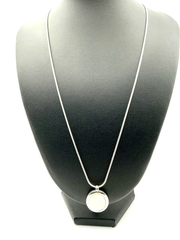 Sterling Silver 925 Oval Mother of Pearl Pendant Necklace – 18” Snake Chain, 10.3 - Image 6