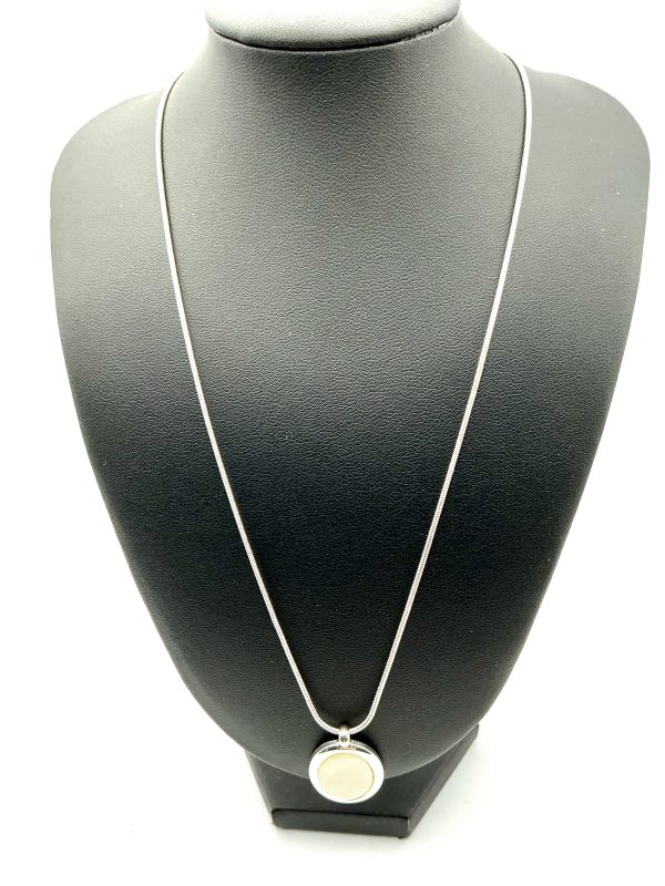 Sterling Silver 925 Oval Mother of Pearl Pendant Necklace – 18” Snake Chain, 10.3 - Image 5