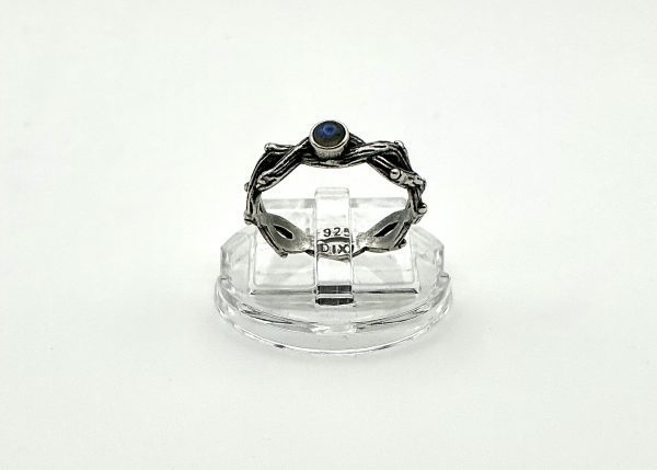 Dixi 925 Sterling Silver Woodland Vine Ring with Blue Gem – Size K - Image 4