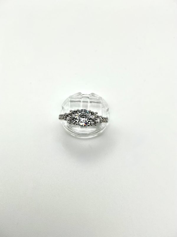 925 Sterling Silver Art Deco CZ Engagement Ring – Size Q, 3.7g - Image 3