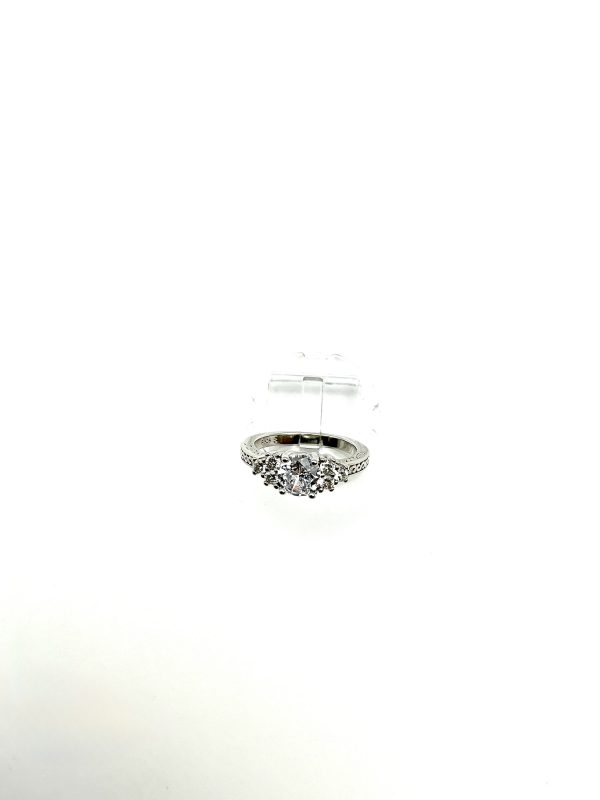 925 Sterling Silver Art Deco CZ Engagement Ring – Size Q, 3.7g - Image 5