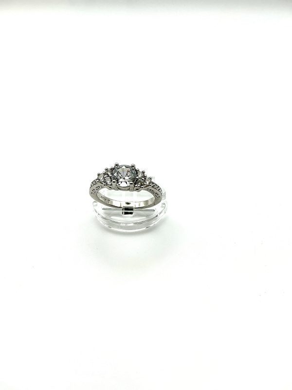 925 Sterling Silver Art Deco CZ Engagement Ring – Size Q, 3.7g - Image 8