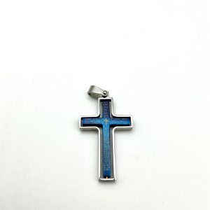 Stainless Steel Cross Pendant with Spanish Lord’s Prayer – 2” Swivel Design, 7.4g