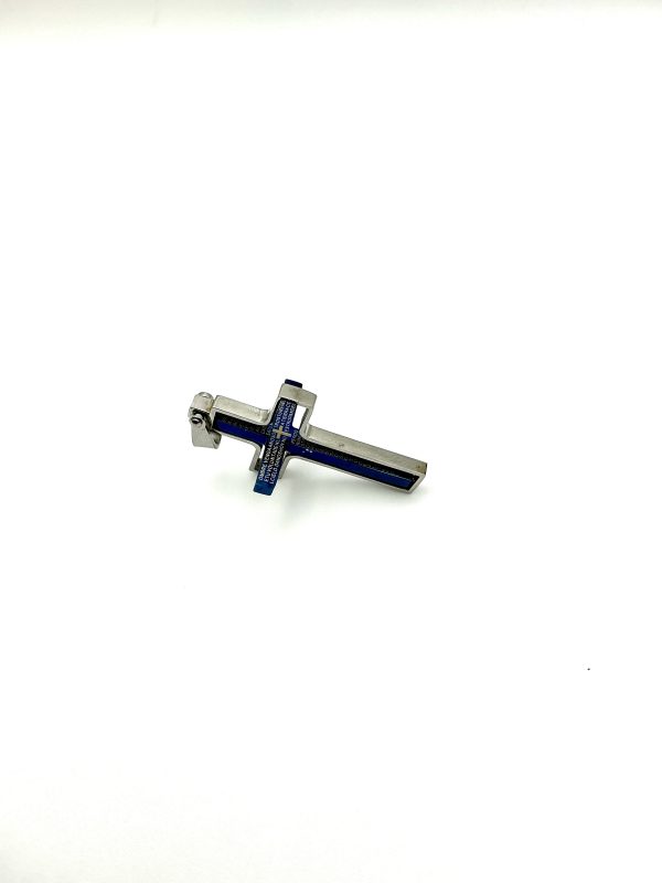 Stainless Steel Cross Pendant with Spanish Lord’s Prayer – 2” Swivel Design, 7.4g - Image 4