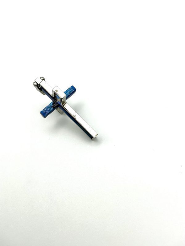 Stainless Steel Cross Pendant with Spanish Lord’s Prayer – 2” Swivel Design, 7.4g - Image 6