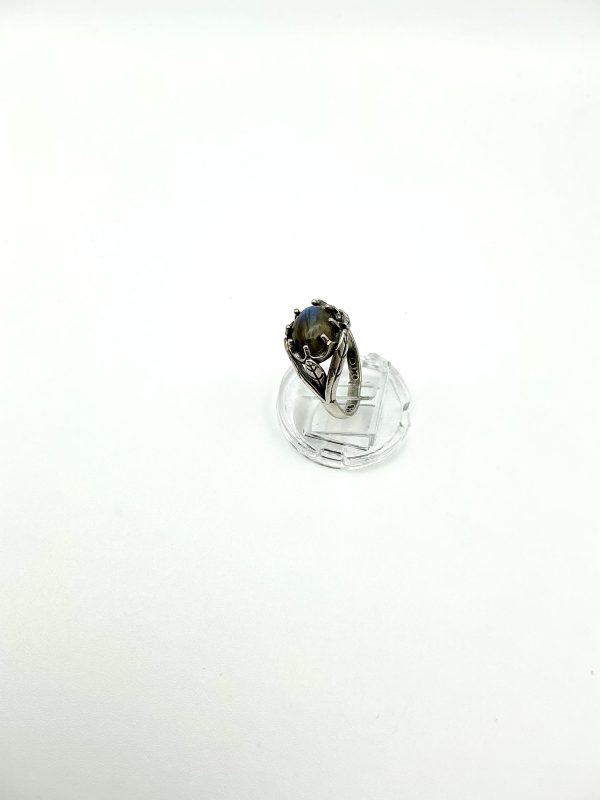 Sterling Silver DIXI Labradorite Leaf Ring – Size M - Image 6