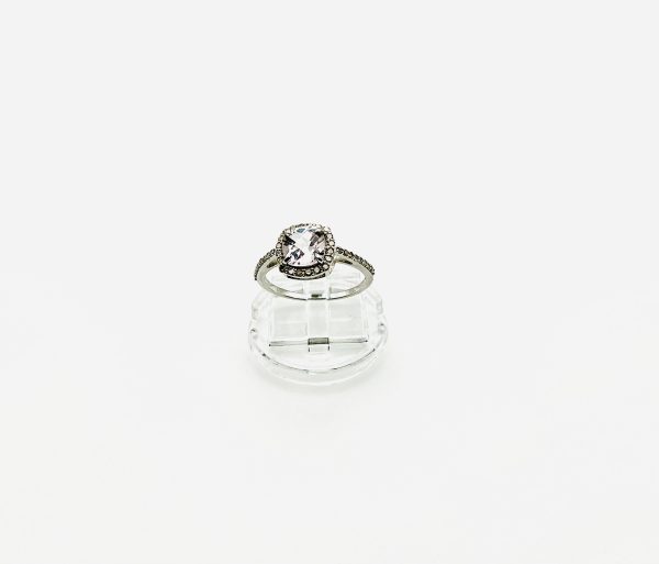 2ct Pink Morganite & Natural Diamond Halo Ring in 925 Silver – Size P, 2.1g - Image 7