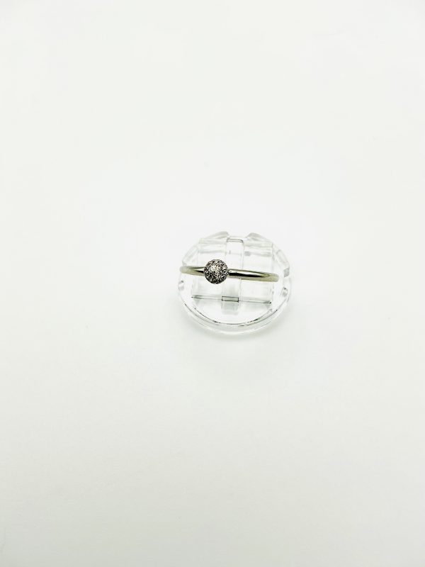 14ct White Gold Diamond Halo Solitaire Ring – Size N, 0.13ct, 2g - Image 6