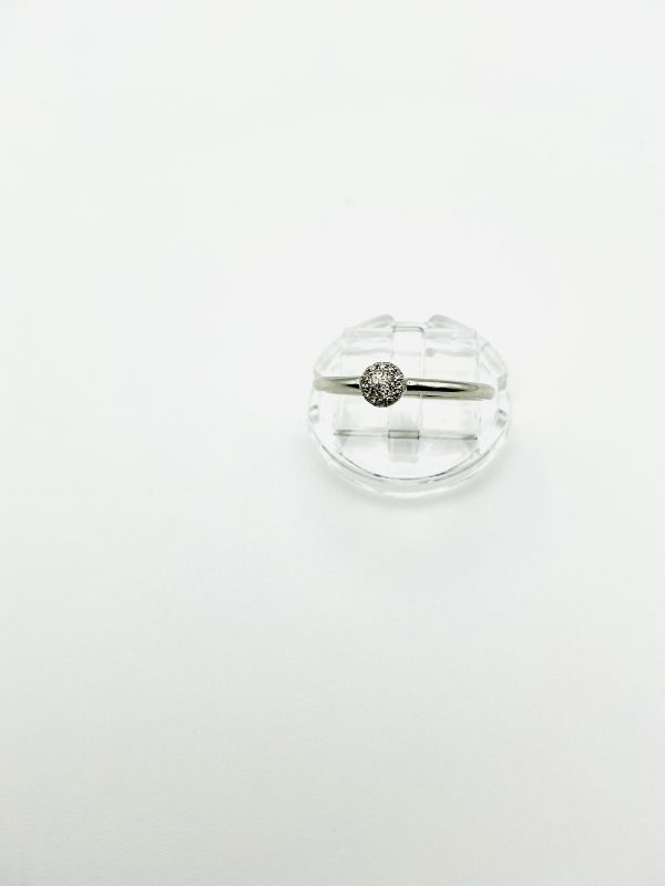 14ct White Gold Diamond Halo Solitaire Ring – Size N, 0.13ct, 2g - Image 5
