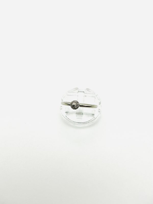 14ct White Gold Diamond Halo Solitaire Ring – Size N, 0.13ct, 2g - Image 7