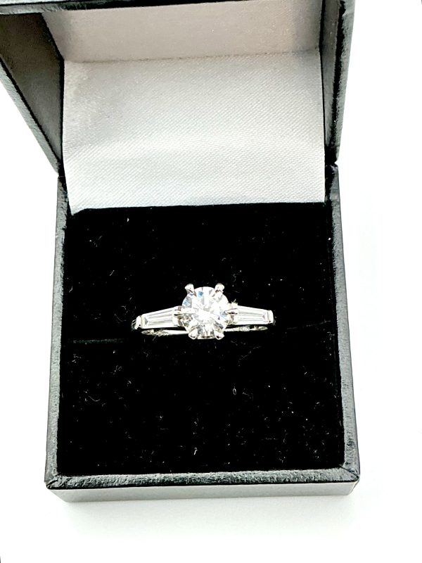 9ct White Gold Solitaire Ring with Diamond-Quality CZ – Size R, 2.4g - Image 2
