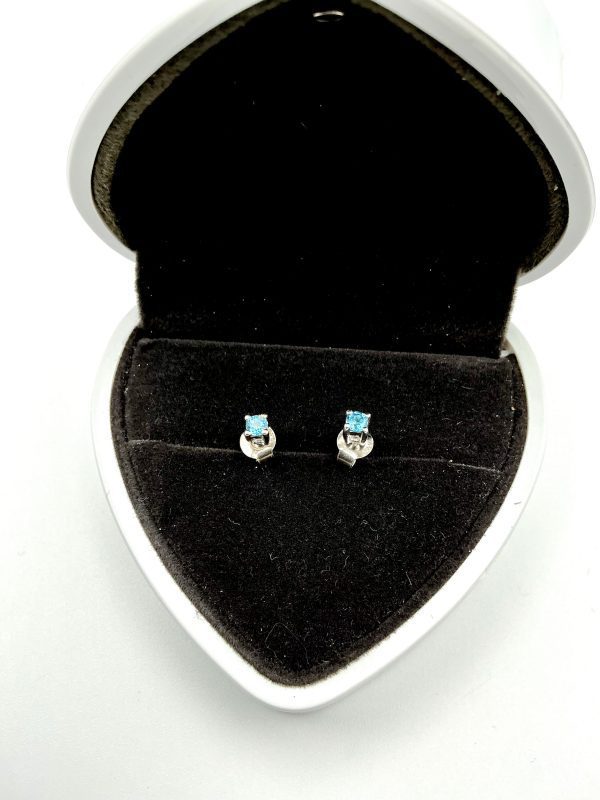 Vivid Blue Spinel Stud Earrings in Solid Platinum – Elegant Solitaire Studs, 1g - Image 7