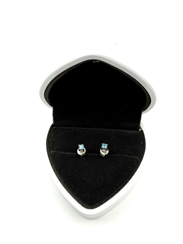 Vivid Blue Spinel Stud Earrings in Solid Platinum – Elegant Solitaire Studs, 1g - Image 9
