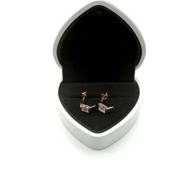 Rose Gold Plated Silver Drop Earrings with Diamond-Quality CZ – 3.5g - Image 6