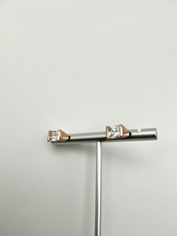 Rose Gold Plated Silver Drop Earrings with Diamond-Quality CZ – 3.5g - Image 4
