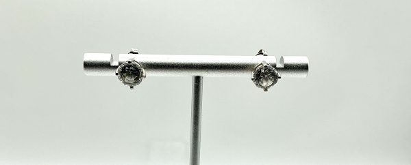 925 Sterling Silver 1.8g Round Brilliant Cut CZ Stud Earrings - Image 5