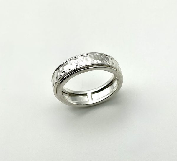 Luxury 925 Sterling Silver Hammered Spinner Meditation Ring – Premium 5g Anxiety Relief Band - Image 8
