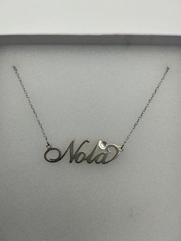 Sterling Silver “Nola” Name Necklace – 925 Silver Personalised Script Pendant, 2.3g - Image 7