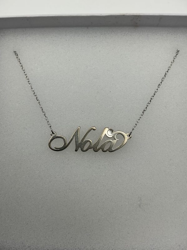 Sterling Silver “Nola” Name Necklace – 925 Silver Personalised Script Pendant, 2.3g - Image 6