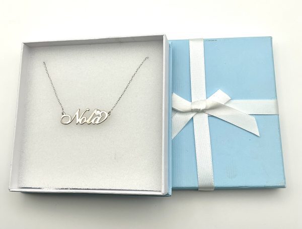 Sterling Silver “Nola” Name Necklace – 925 Silver Personalised Script Pendant, 2.3g - Image 8