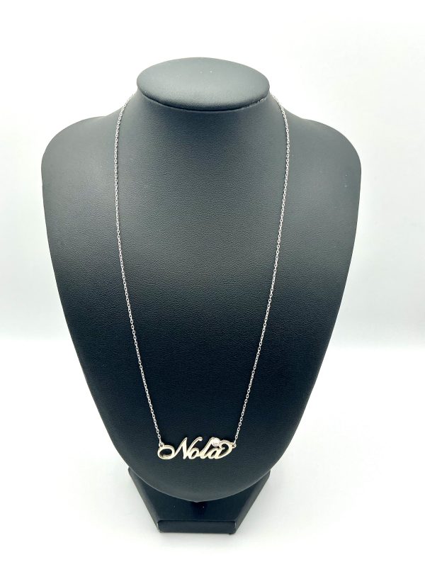 Sterling Silver “Nola” Name Necklace – 925 Silver Personalised Script Pendant, 2.3g - Image 5