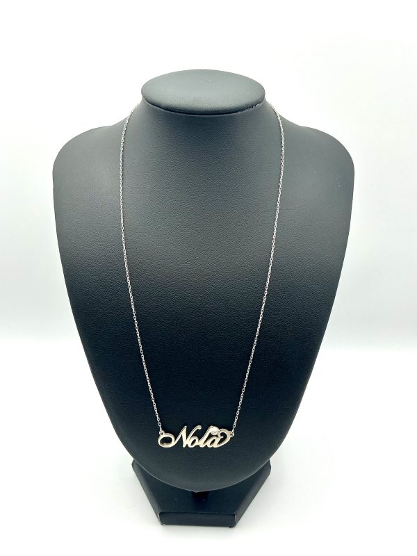 Sterling Silver “Nola” Name Necklace – 925 Silver Personalised Script Pendant, 2.3g - Image 4