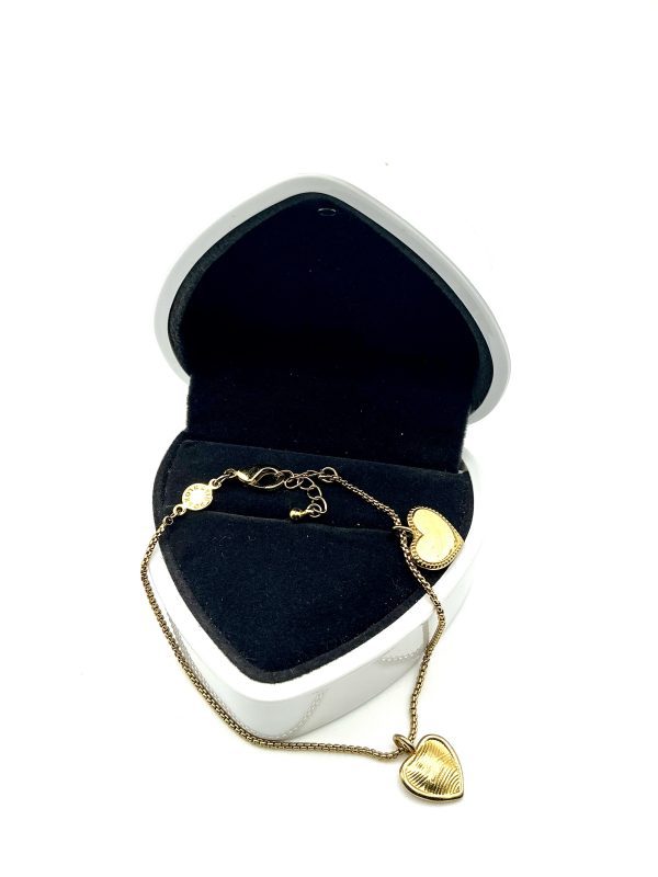 Katie Loxton Gold-Tone Double Heart Bracelet – Adjustable Chain, 5.1g, 4” - Image 6