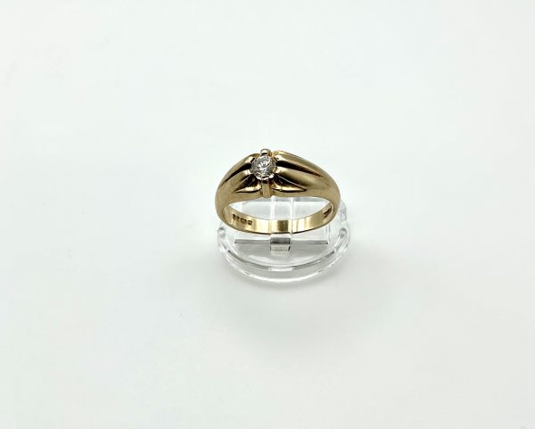 Vintage 9ct Gold Gents Solitaire Ring – London 1985 Hallmark – Size U – 4.5g - Image 6