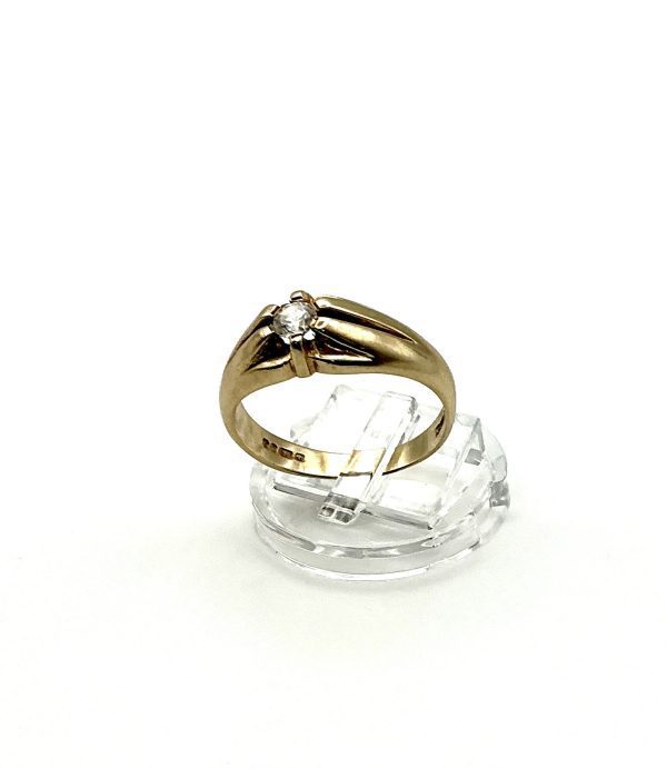 Vintage 9ct Gold Gents Solitaire Ring – London 1985 Hallmark – Size U – 4.5g - Image 4