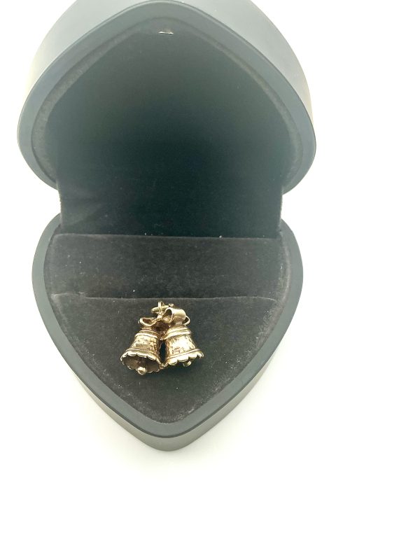 Vintage Pre-1975 9ct Gold Twin Bells Charm Pendant – Solid 375 Yellow Gold, 4.2g Collectible - Image 4