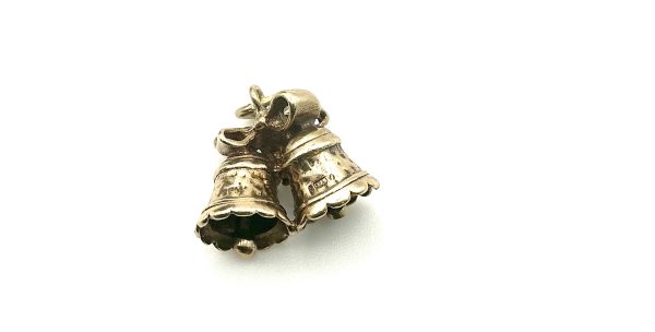 Vintage Pre-1975 9ct Gold Twin Bells Charm Pendant – Solid 375 Yellow Gold, 4.2g Collectible - Image 5