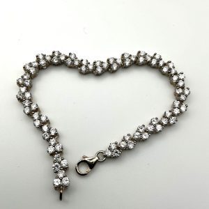 Luxury 925 Silver 7” CZ Tennis Bracelet, 12.9g