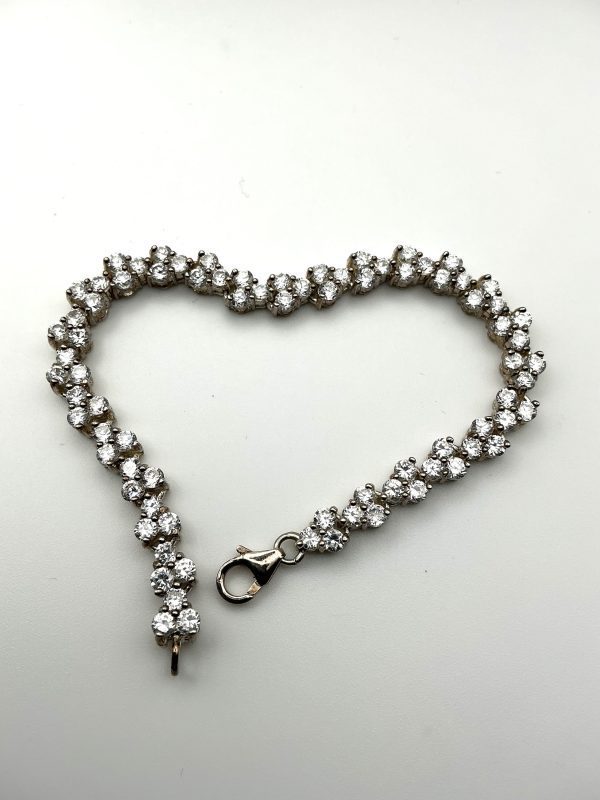 Luxury 925 Silver 7” CZ Tennis Bracelet, 12.9g