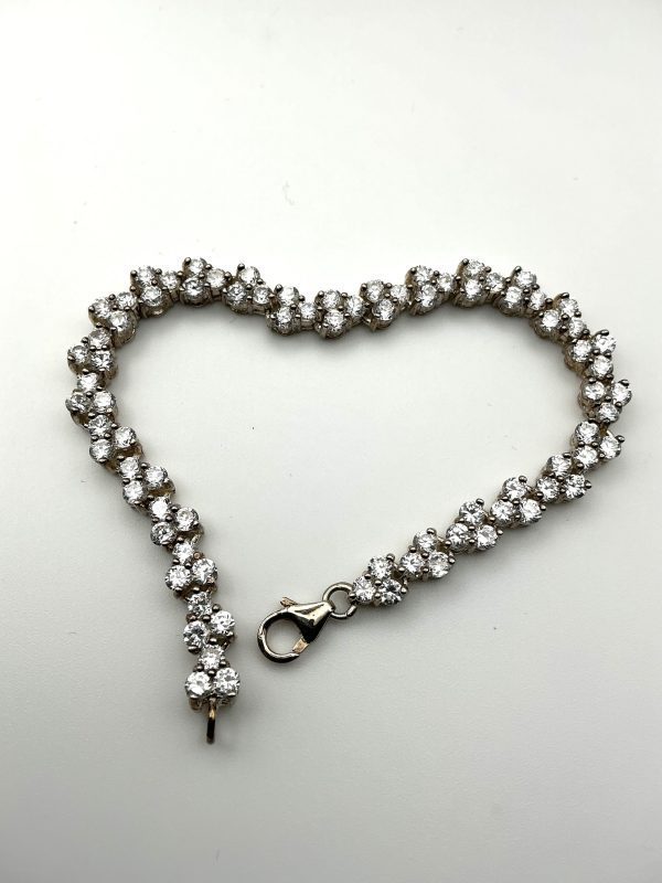 Luxury 925 Silver 7” CZ Tennis Bracelet, 12.9g - Image 2