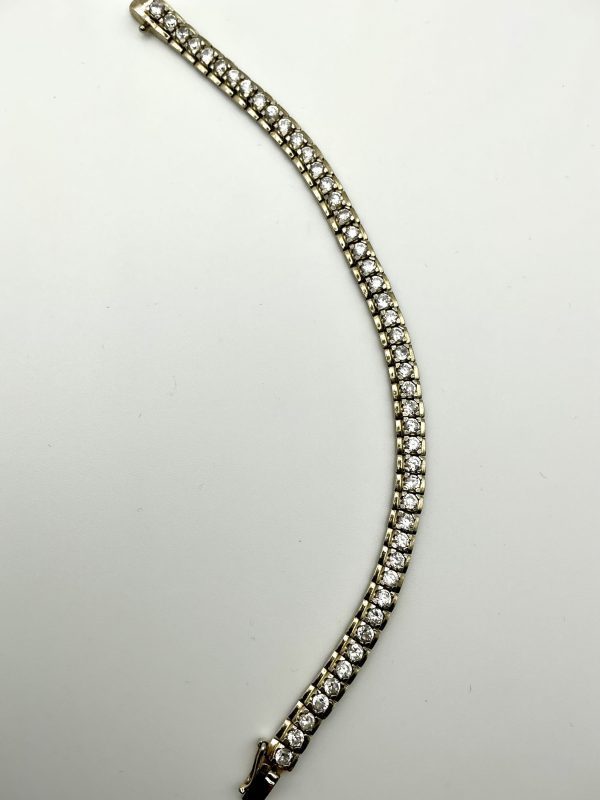 Luxury 925 Gold-Tone Silver CZ Tennis Bracelet - Image 5