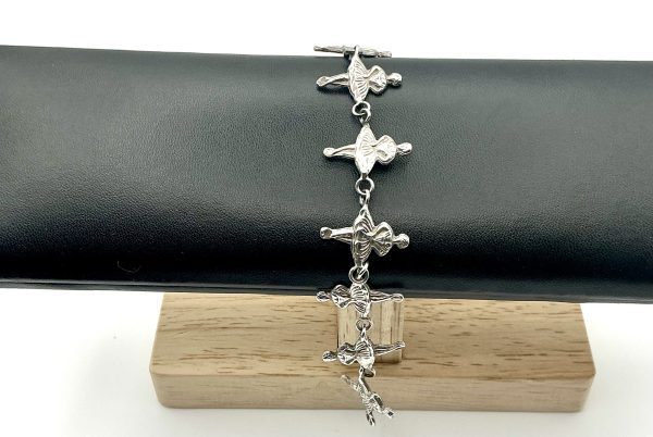 “Sterling Silver Ballerina Charm Bracelet with multiple detailed dancer charms, 6.5 inch length, 15.6 grams, solid 925 silver with lobster clasp.” - Image 2