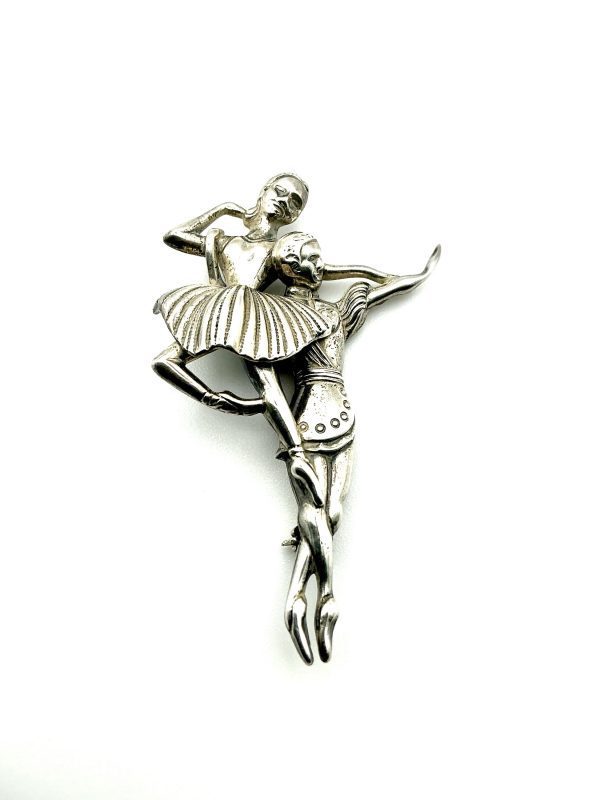 Vintage Beau Sterling Silver Figural Dancer Brooch | Mid-Century Modernist Collectible Pin - Image 4