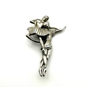 Vintage Beau Sterling Silver Figural Dancer Brooch | Mid-Century Modernist Collectible Pin