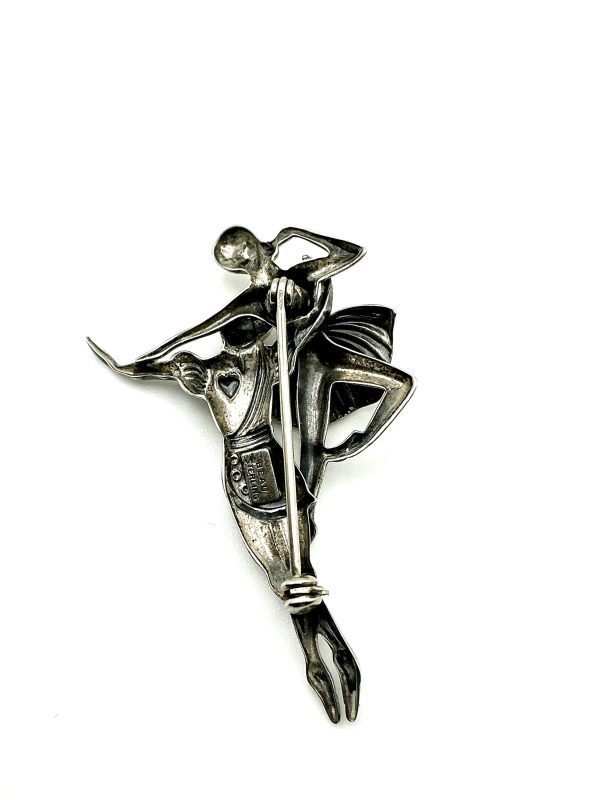 Vintage Beau Sterling Silver Figural Dancer Brooch | Mid-Century Modernist Collectible Pin - Image 3