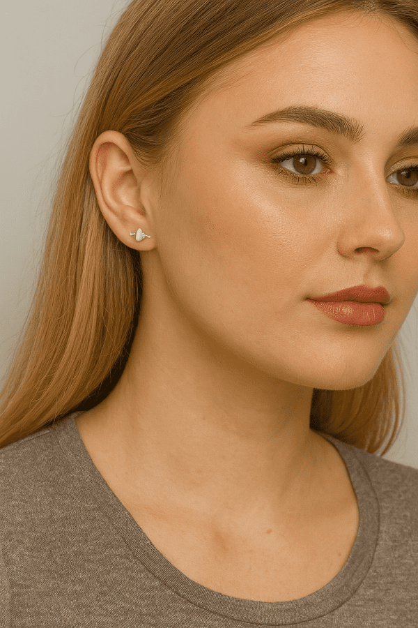 Tiny Sterling Silver Heart Stud Earrings – Dainty Minimalist 0.3g Solid Silver
