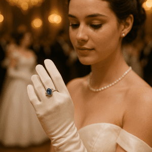 Luxury Sterling Silver Sapphire & Diamond Halo Statement Ring – Size N/O, 5.5g