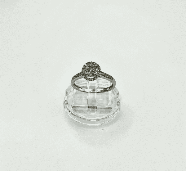 Elegant 375 White Gold Diamond Cluster Ring – 0.22ct, Size M - Image 6