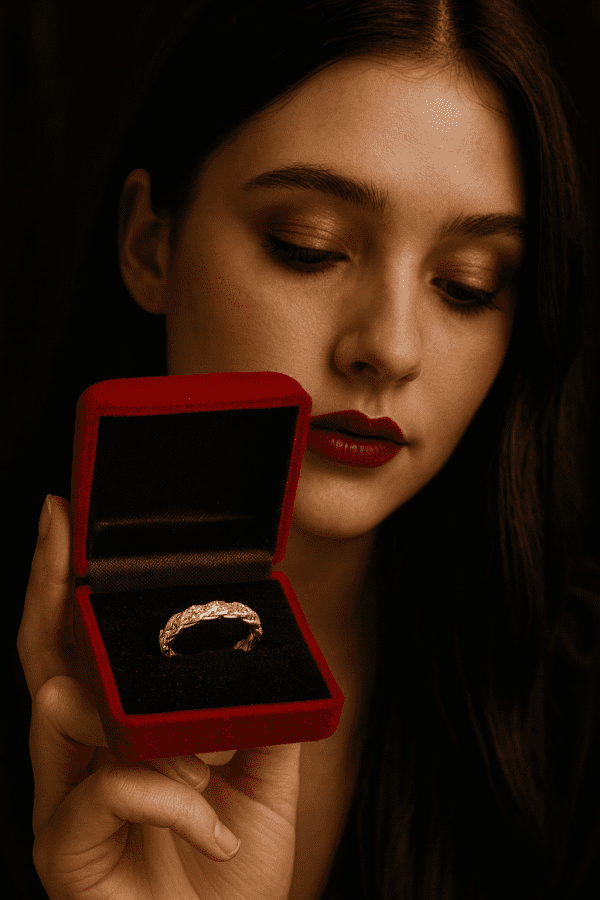 Braided Elegance | Sterling Silver Diamond-Style Band Ring