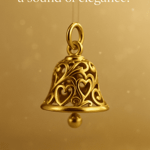 9ct Yellow Gold Ornate Bell Pendant or Charm – 22mm, 3.7g